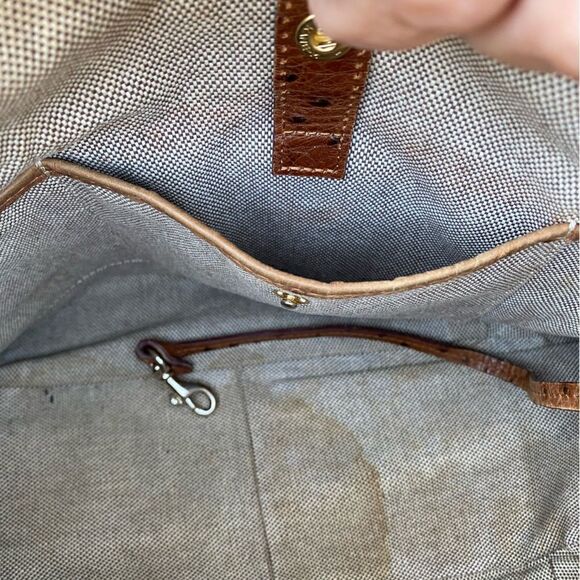 Vintage Dooney & Bourke Caramel/Cognac Ostrich Leather Shoulder/Tote Bag - Picture 10 of 13